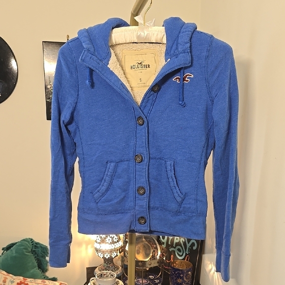 Hollister Tops - Hollister Blue Button-Up Hoodie